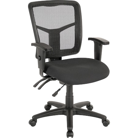 Lorell ErgoMesh Series Managerial Mesh Mid-Back Chair, Black LLR86201